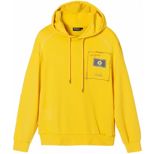 Desigual Sweater majica žuta / siva / bijela