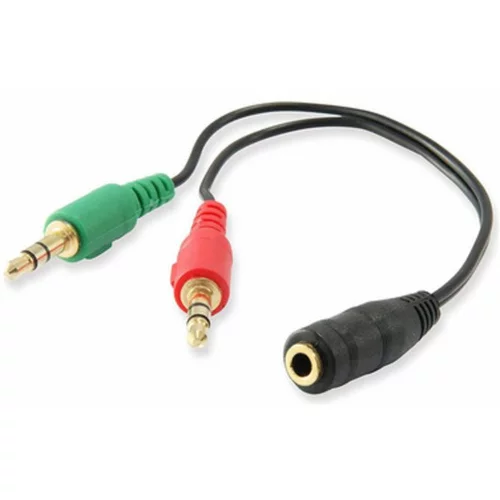 Ewent Adapter za slušalke in mikrofon, 1 ženski na 2 moška, 3,5 mm, 15 cm