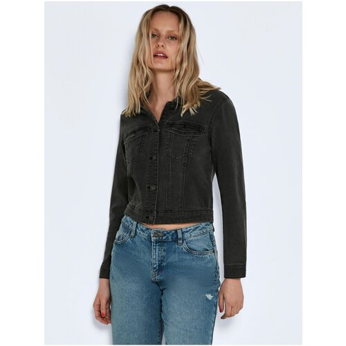 Noisy May Dark gray womens denim jacket Debra - Women Slike