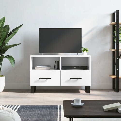 TV ormarić bijeli 80 x 36 x 50 cm od konstruiranog drva Cene