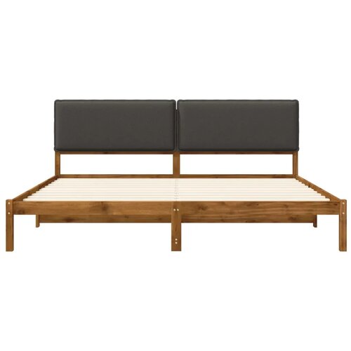  Krevetni okvir s tapiciranim uzglavljem Prirodna i tamnosiva - Prirodna i tamnosiva 180 x 200 cm Slike