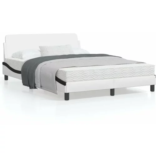  Okvir kreveta s uzglavljem bijelo-crni 140x190 cm umjetna koža