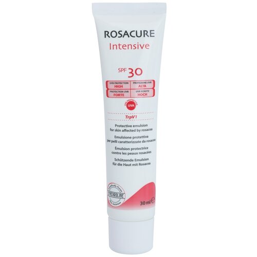 Synchroline Rosacure Intensive za&amp;scaron;čitna emulzija za občutljivo kožo nagnjeno k rdečici SPF 30 30 ml Slike