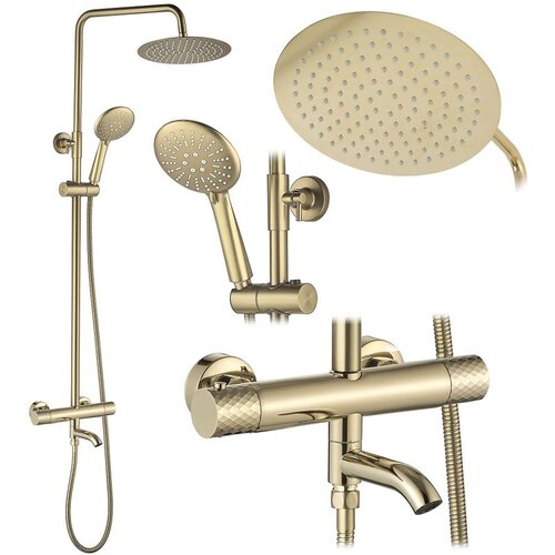 REA Bath Tuš set s termostatom Lungo Diamond Gold Cene