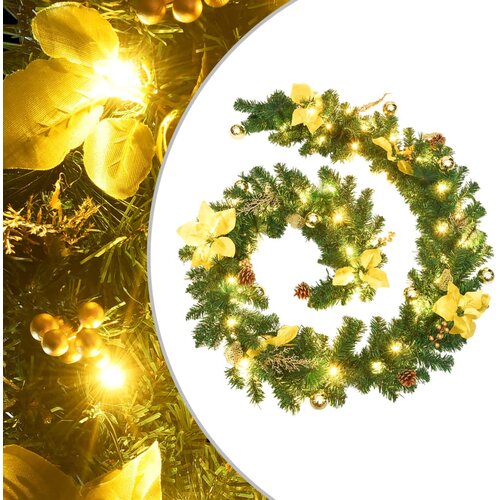  Božićna girlanda s LED svjetlima zelena 2,7 m PVC Cijene