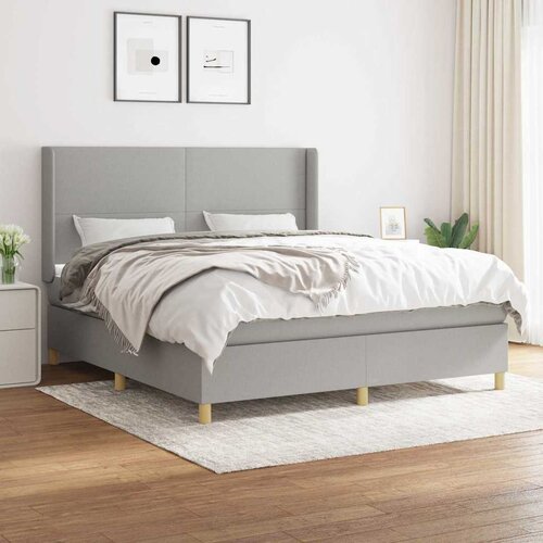  box spring s madracem svjetlosiva 160x200 cm tkanina Cijene