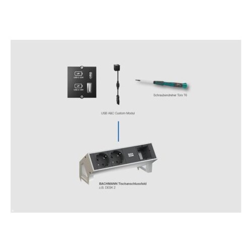 Boschmann USB ugradni modul USB A 18W /USB C 22W ,kabl GST18 0,2m Slike