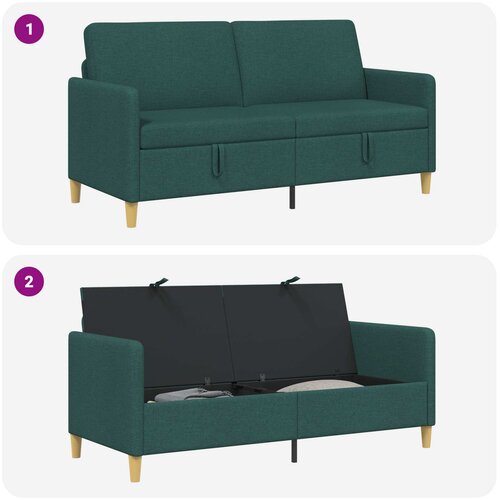 SOFA s pohranom Tamnozelena 172 x 78 x 87 cm Poliester Slike