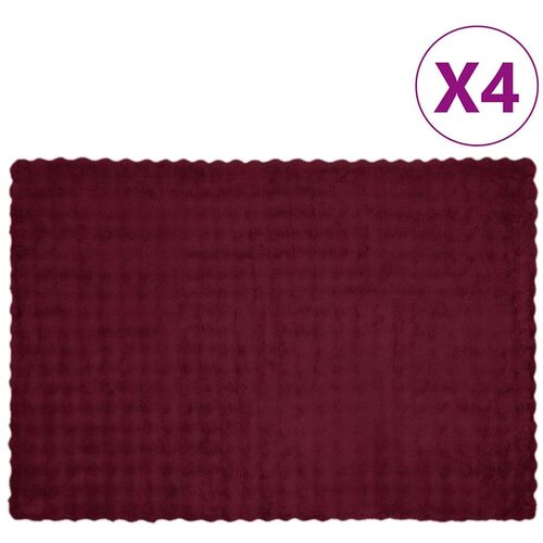  Lažni zec deka 4 pcs Bordeaux Crvena 150 x 220 cm Poliester Slike