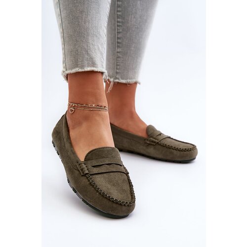 PE1 Women's Suede Moccasins Dark Beige Ranica Cene