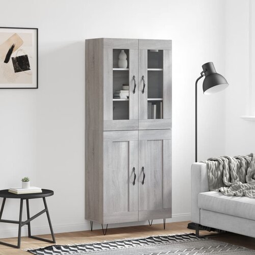 vidaXL Visoka komoda siva sonome 69 5x34x180 cm od konstruiranog drva Cijene