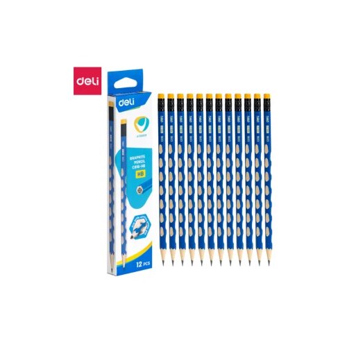  GRAFITNE OLOVKE DELI U TOUCH GRIP PLAVE SA GUMICOM HB 1/12 EC016-HB Cene
