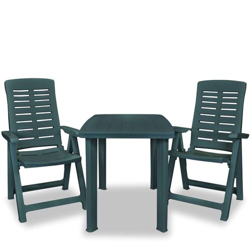 Bistro 3-dijelni bistro set od plastike zeleni Slike