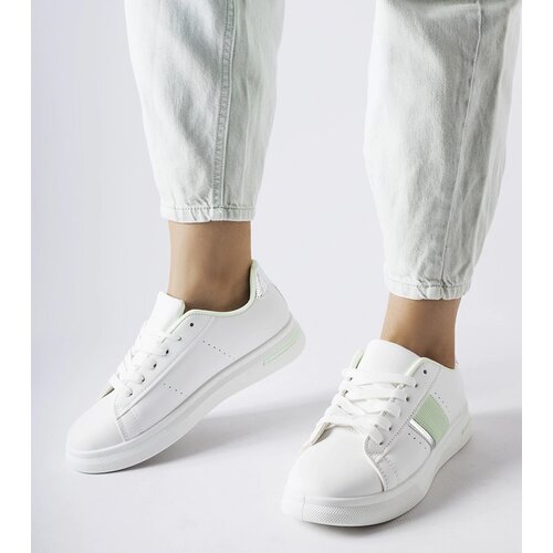 Gemre White sports shoes with mint accents Marei Cene