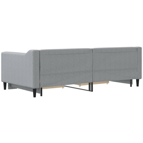  Dnevni krevet na razvlačenje svjetlosivi 90 x 190 cm od tkanine Slike