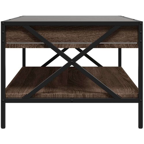 vidaXL Klubska mizica z neskončnimi LED rjavi hrast 90x50x38 cm Cene