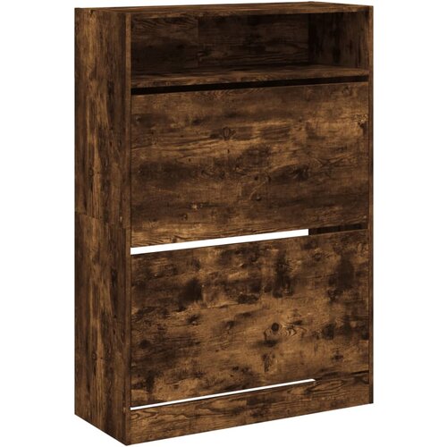 Maison Chic Omarice za obutev - Kopa za čevlje z 2 predaloma dimljeni hrast 80x34x116 cm, (21777188) Slike
