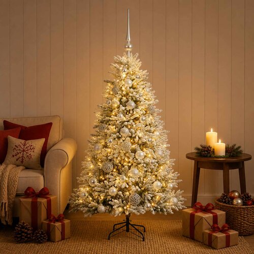 Umjetno božićno drvce s kuglicama 150 cm 150 LED lampica Slike