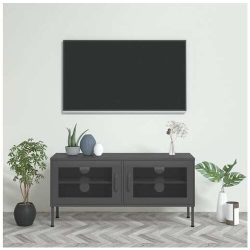  TV omarica antracitna 105x35x50 cm jeklo Cene