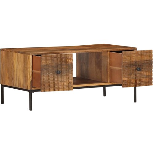 Maison Chic Klubska mizica - kavna mizica - Nizka mizica 90x45x40 cm trden mangov les, (21754544) Slike