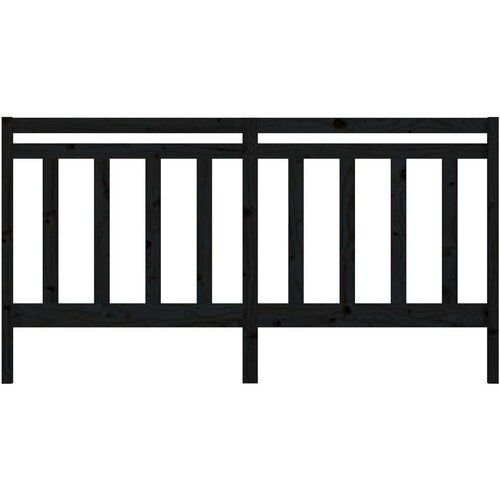  Uzglavlje za krevet crno 206 x 4 x 100 cm od masivne borovine Slike