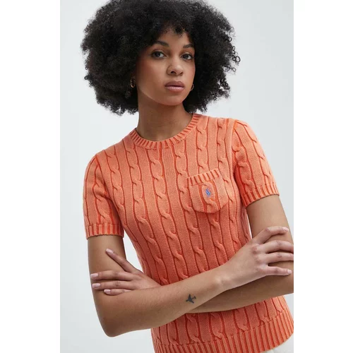 Polo Ralph Lauren Bombažen pulover oranžna barva, 211935306