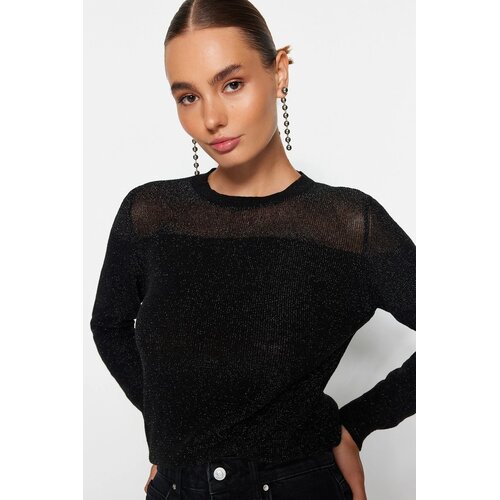 TRENDYOLMILLA ženski duks Twoaw24Kz01023, Crna/Crna Cene