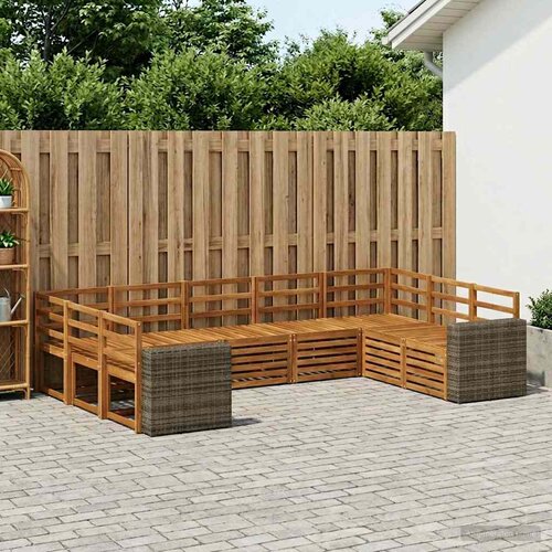  Set vanjskih sofa 9 kom. Prirodna Čvrsto drvo akacije Cijene