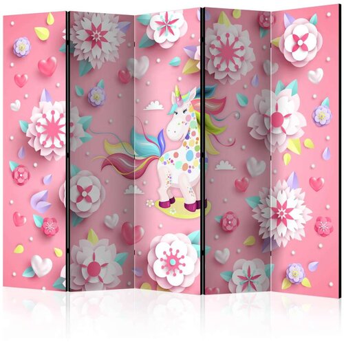  Paravan u 5 dijelova - Unicorn on Flowerbed II [Room Dividers] 225x172 Cijene