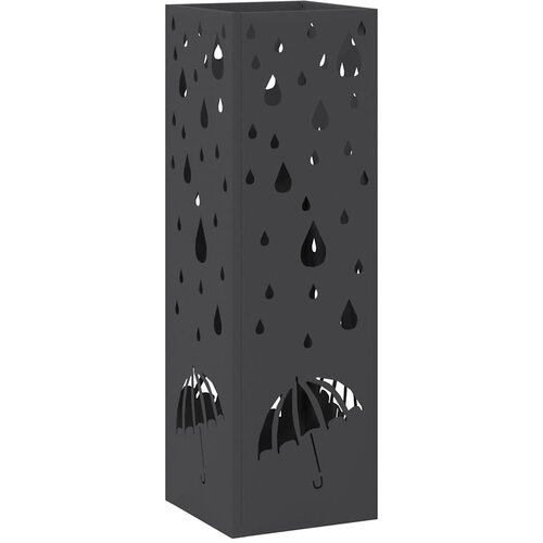  Stalak za ki&amp;scaron;obran s pohranom Crna 15,5 x 15,5 x 49 cm Metal Slike