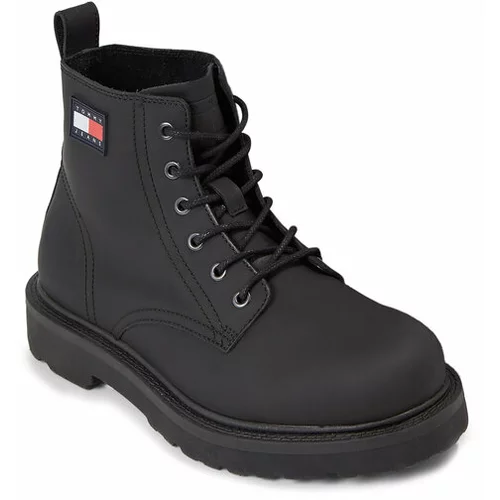 Tommy Jeans Pohodni čevlji Tjm Ruberized Lace Up Boot EM0EM01276 Črna