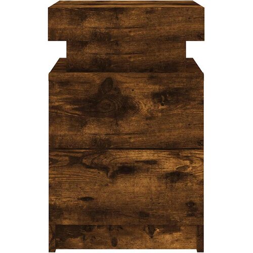  Noćni ormarić s LED svjetlima boja dimljenog hrasta 35x39x55 cm Slike