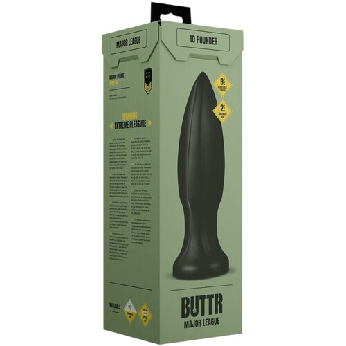 BUTTR Huge Explosive II - veliki analni čep (crni) - 29 cm Slike
