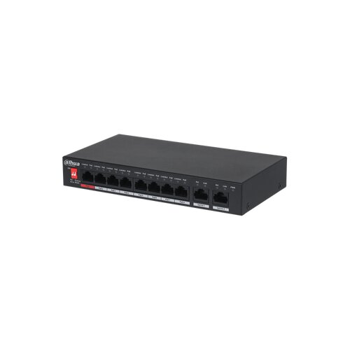 Dahua PoE stikalo - PFS3010-8ET-96 (1x 10/100 (HighPoE/PoE+/PoE) + 7x 10/100(PoE+/PoE) + 2x gigabitna navzgornja povezava, 96W, 51VDC) Cene
