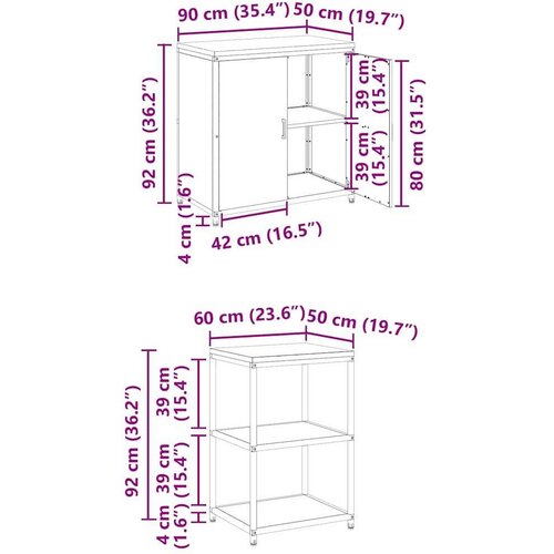 VidaXL kuhinjski set za pohranu 2 pcs bijela 150 x 50 x 92 cm Slike