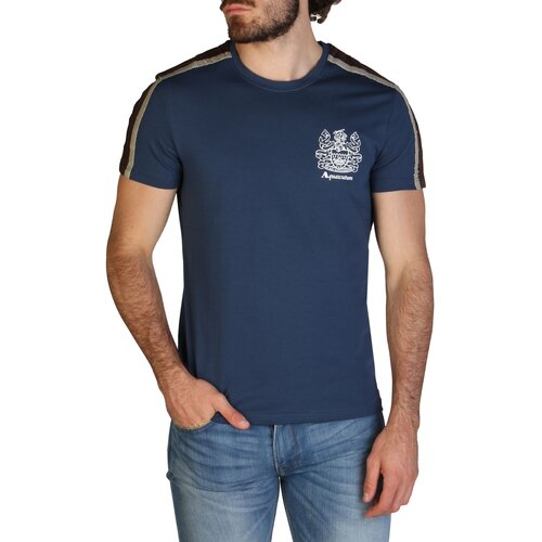 Aquascutum Majice s kratkimi rokavi - qmt017m0 Modra Cene