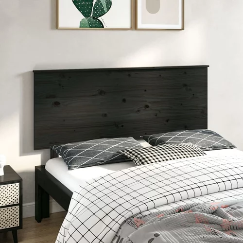vidaXL uzglavlje za krevet crno 144 x 6 x 82,5 cm od masivne borovine