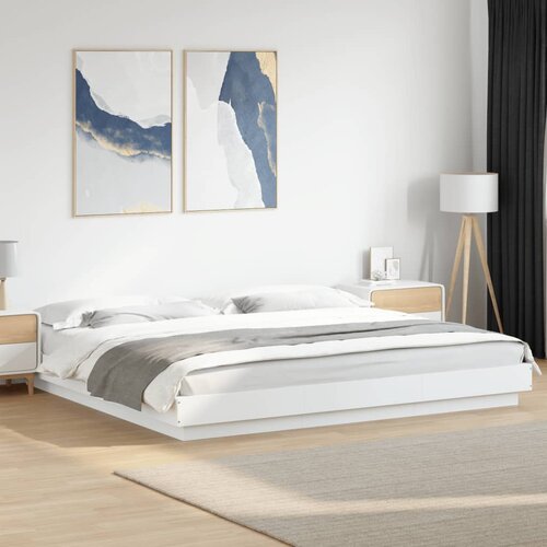 Furnova Posteljni okvir bel 200x200 cm inženirski les, (21938449) Slike