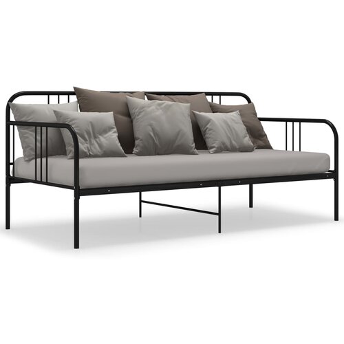  Okvir za krevet na razvlačenje crni metalni 90 x 200 cm Slike