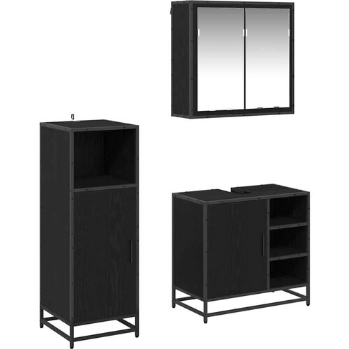 vidaXL set namještaja za kupaonicu 3 pcs crni hrast 65 x 33 x 60 cm Cene
