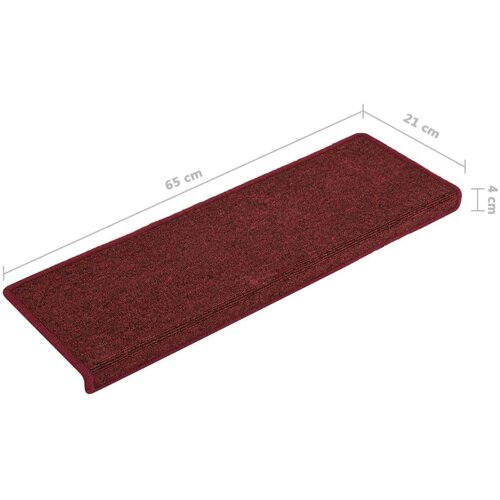  Tepisi za stepenice 15 kom 65x21x4 cm mat crveni Slike