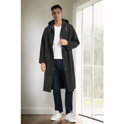 Dewberry 89028 Waterproof Windproof Mens Raincoat-BLACK Cene