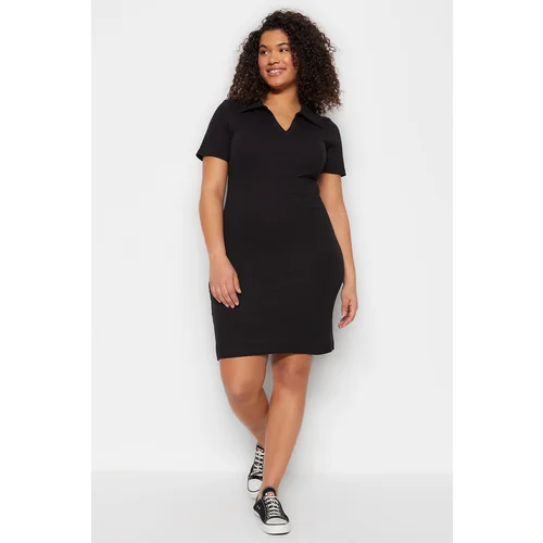 Trendyol Curve Plus Size Dress - Black - Bodycon