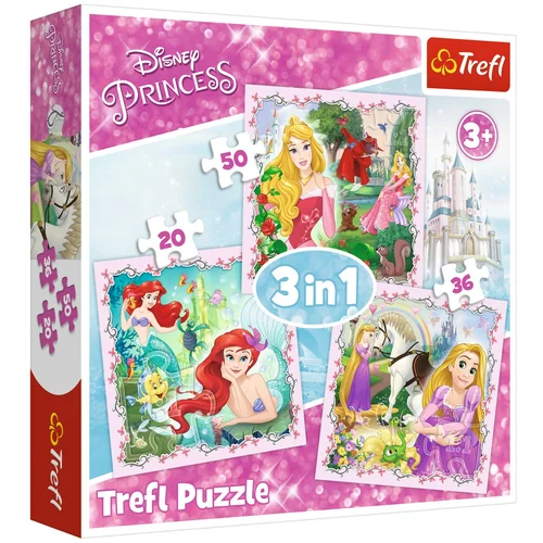 Trefl 3v1-20, 36, 50 -delna sestavljanka Disney princese