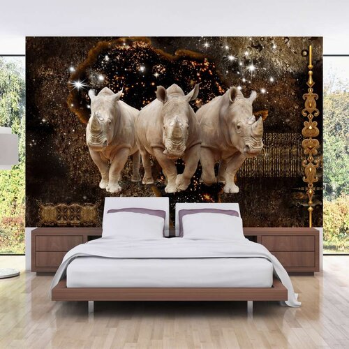  Samoljepljiva foto tapeta - Golden Rhino 196x140 Slike
