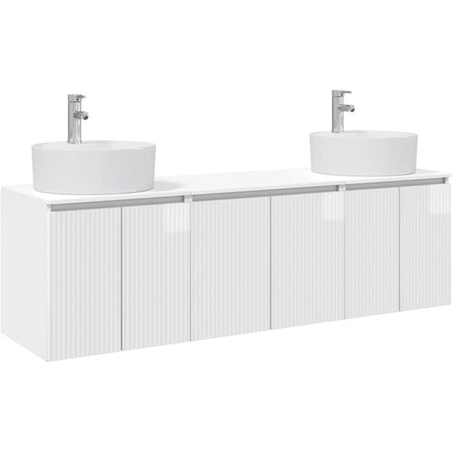  Set ormarića za kupaonicu 3 kom. Bijela visokog sjaja 49,5 x 44,5 x 65 cm Slike