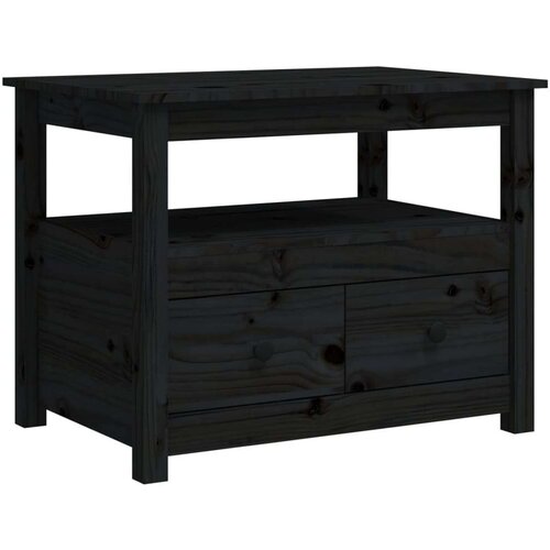  Klubska mizica črna 71x49x55 cm trdna borovina, (20711491) Slike