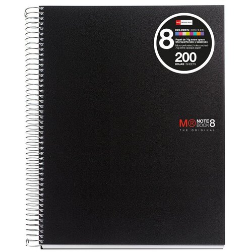 MiquelRius bilježnica A5 70g 200l spiralna crte basic pp crna 43007 Cene