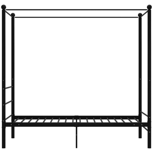 Posteljni okvir z ogrodjem za baldahin črn kovinski 90x200 cm, (20606141) Cene