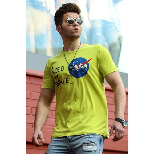 Madmext Men&amp;#039;s Green Printed T-Shirt 4509 Slike